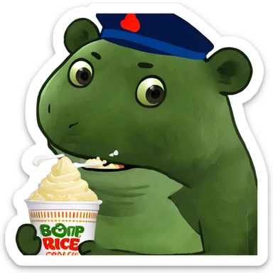 Panda eating rice cream sticker