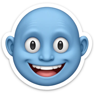 Blue emoji troll face sticker