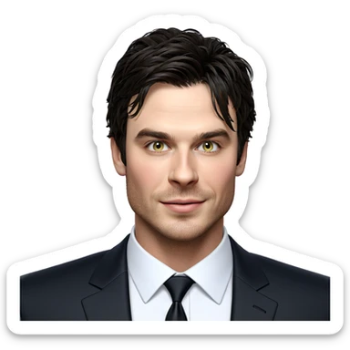 smiling man in formal attire sticker