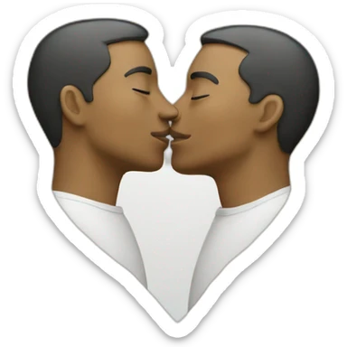 All yellow gay couple kissing sticker