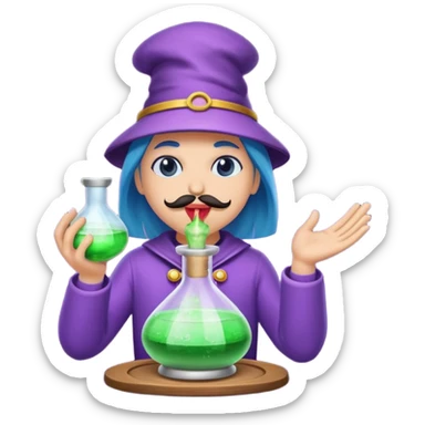 potion maker blowing kiss made of spark dust sticker
