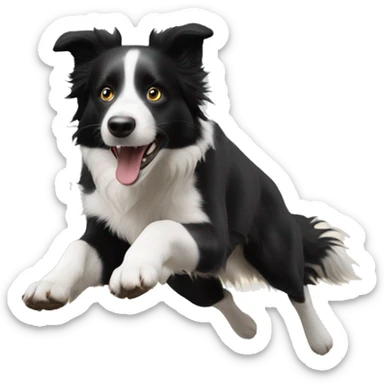 Border collie jumping over anvil sticker