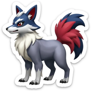 Mightyena-Zorua-Zangoose-Obstagoon-Absol-hybrid-fusion, full body sticker