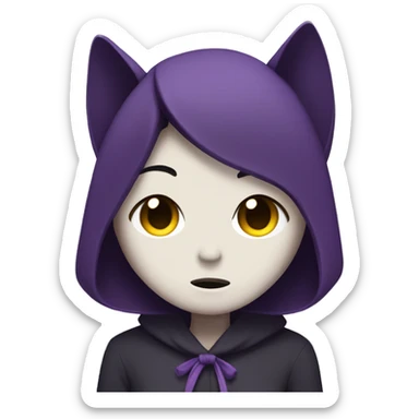 sad purple kuromi character sticker