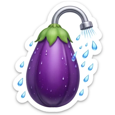 An eggplant inside the shower sticker