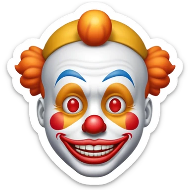 clown emoji but trump with heavy tan sticker