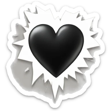 Black heart with broken  sticker