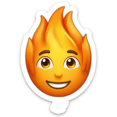 Flama en forma de u color naranja sticker