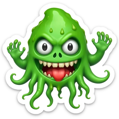 Slime monster. scary sinister. slime attacks. show full body sticker