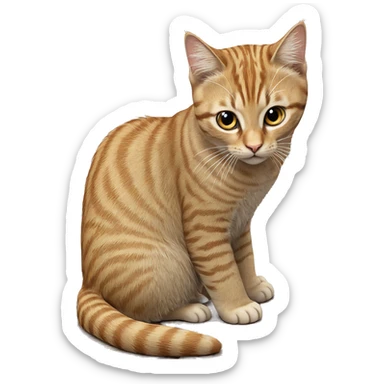 realistic cat against grey backdrop sticker