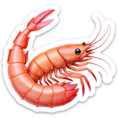 Cinematic glistening shrimp, pink and juicy, slightly curled with a light char, served with lemon wedges, ultra-detailed and fresh, warm glowing background. sticker
