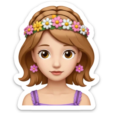 Women  with flower hair band  sticker