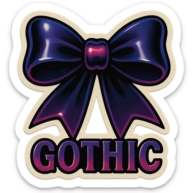 gothic bow, retro stickers style sticker