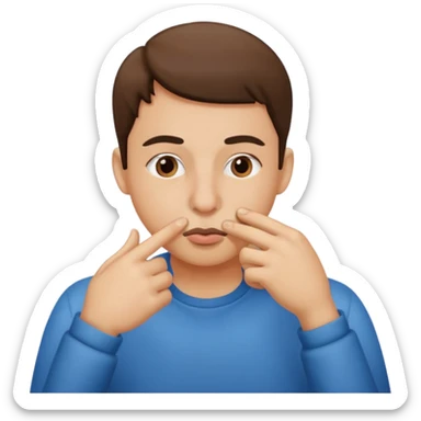 Create an emoji that is picking his nose make it a circle emoji  sticker