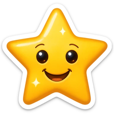 a star emoji, shiny and cheerful sticker