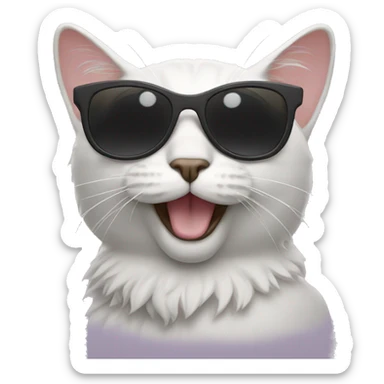 Cat with sunglasses sticker