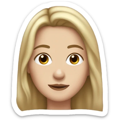 White woman with dirty blond hair, brown eyes, and freckles, rosy cheeks  sticker