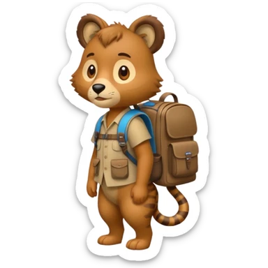  Safari Animal with Backpack  sticker