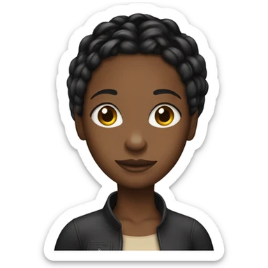 a black girl with braids sticker