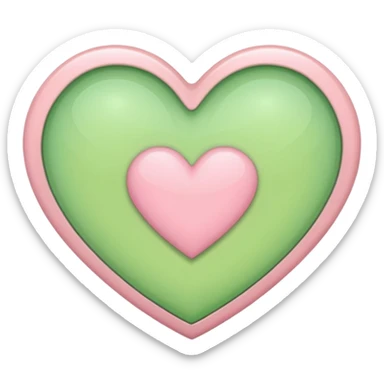 A half light green half light pink heart sticker