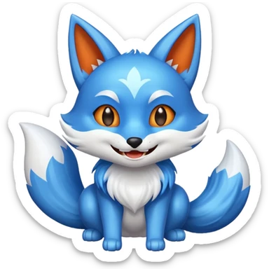 Make a blue kitsune happy sticker