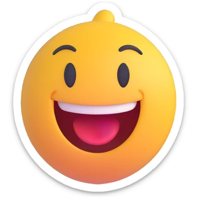 laughing face 3D emoji sticker