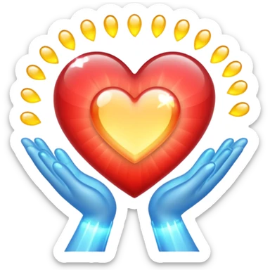 Sparkling Heart hands sticker