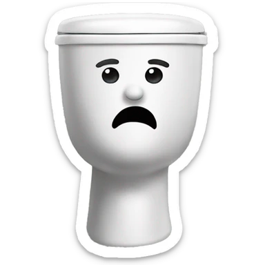 A head that comes  out of a toilet sticker