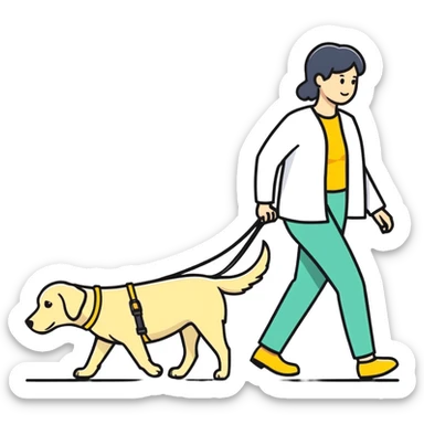  dog guiding a blind person, guide dog, sticker