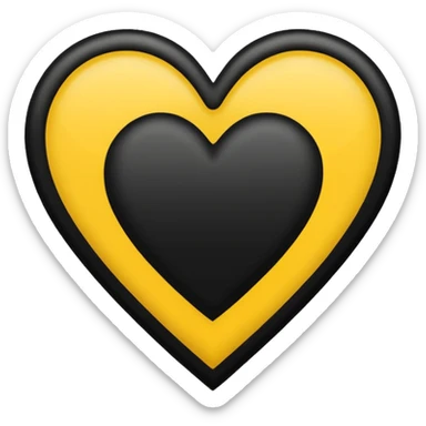Black with vertical yellow stripe middle dashed inside black heart

 sticker