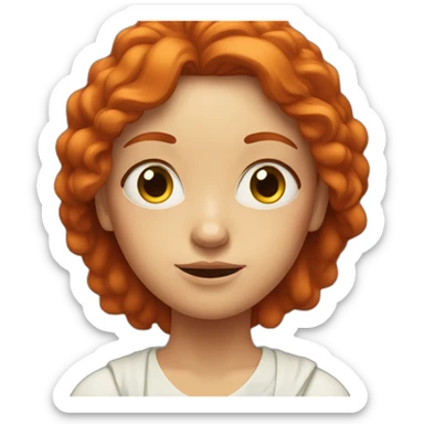 red-haired woman with wild eyes meditating sticker
