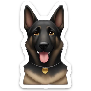 Black german shepherd playing euchre sticker
