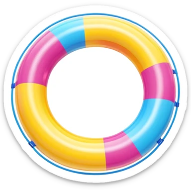 inflatable pool float object icon, colorful swimming ring, glossy plastic texture, summer vibe, 3D cartoon, mobile game icon style, centered, clean background, no text, no watermark
 sticker