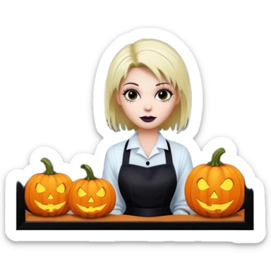 halloween hairdresser saloon sticker