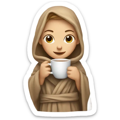 Light browned Hair girl with blanket and cup of tea sticker
