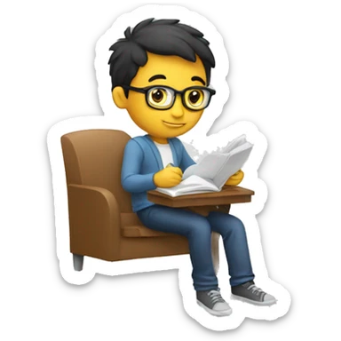Economics student studying for an exam sticker