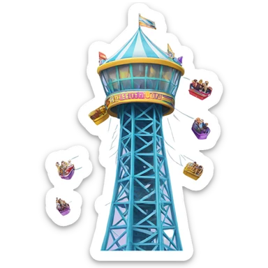 Amusement park drop tower sticker