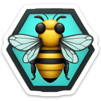 Tattoo style bee on hive sticker