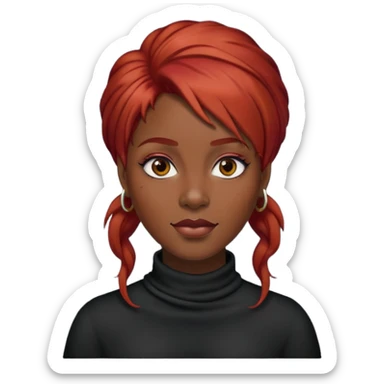 Une femme noir rousse avec une barbe sticker