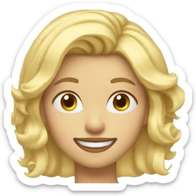 blonde middle length hair woman winking sticker