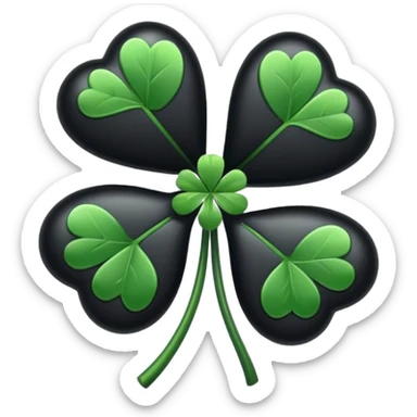 black 5 leaf clover sticker