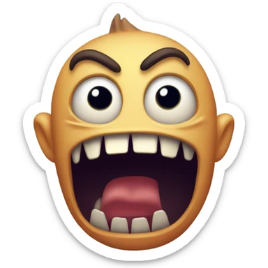 Horrified monster sticker