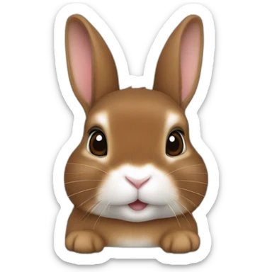 chesnut brown netherland dwarf rabbit sticker