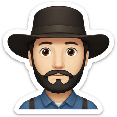 Amish man with chinstrap sticker