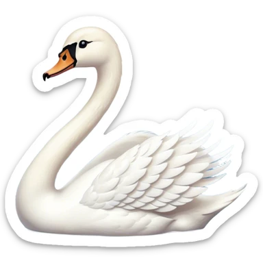 white swan at lake sticker