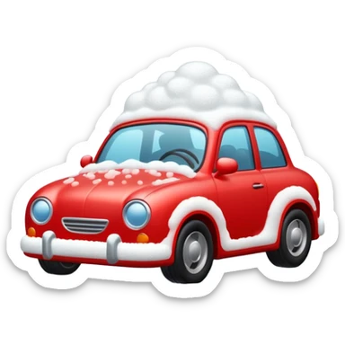 car wash with foam red car sticker