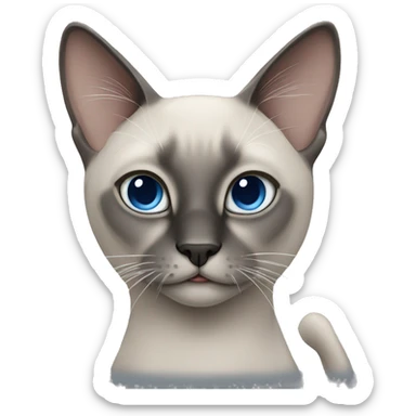 Grey cat of Siamese breed sticker