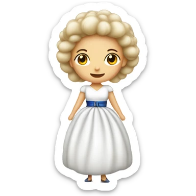 Finnish lady in this big white puffy dress  sticker