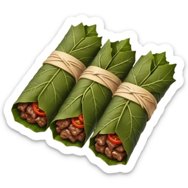 meat and rice wrapped in vine leaves sticker