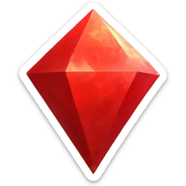 a red abstract magical artifact sticker